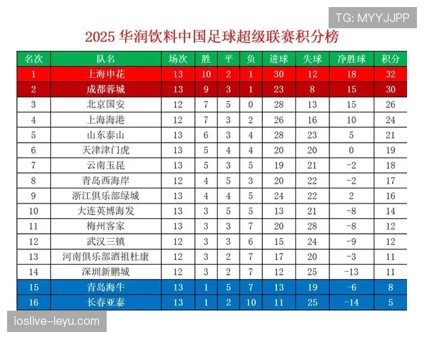 中超联赛积分榜：各队近期表现与排名走势分析